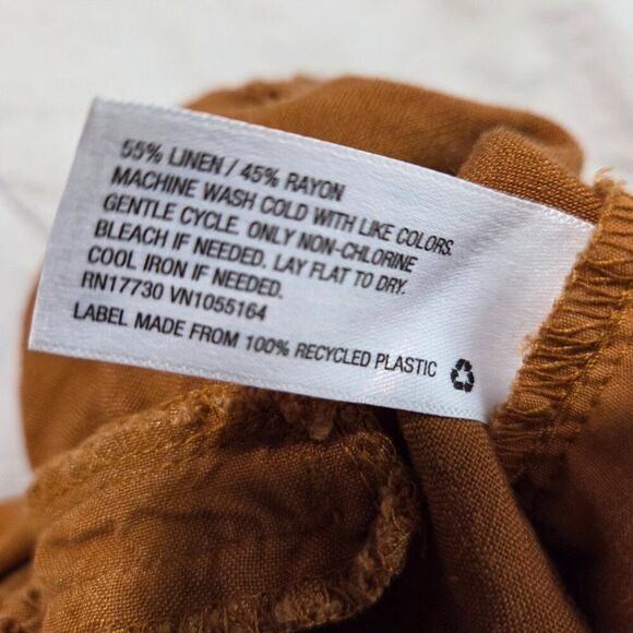 EUC A NEW DAY LINEN BLEND TAN SOFT PANTS SIZE M - Picture 12 of 16